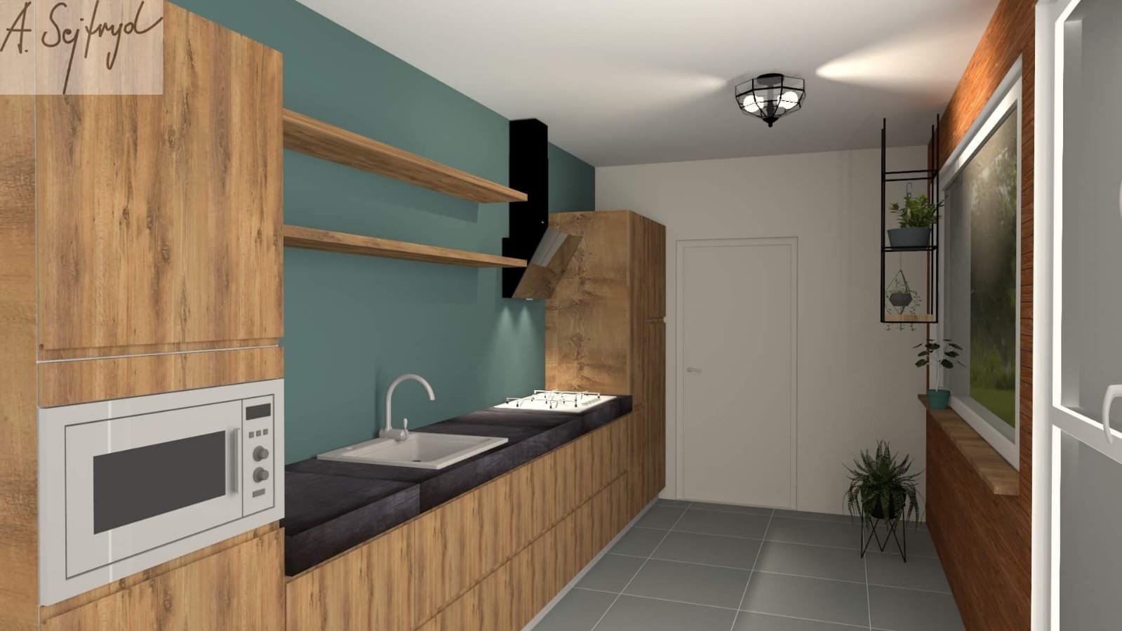 3D-ontwerp keukenrenovatie door RWW Bouw